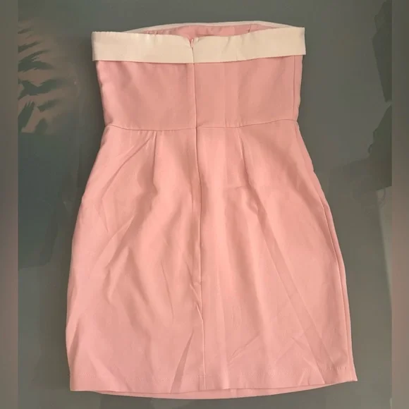 Pink Edikted Priyah Contrast Fold Over Dress XS - Picture 4 of 6